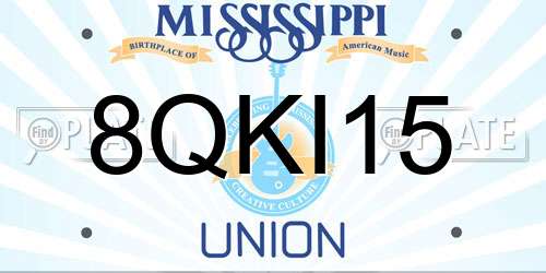8QKI15 Mississippi License Plate