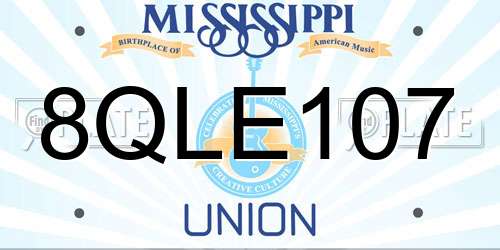 8QLE107 Mississippi License Plate