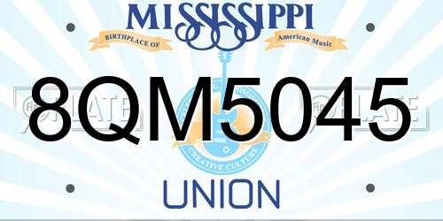 8QM5045 Mississippi License Plate