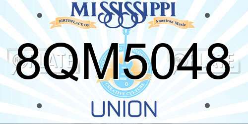 8QM5048 Mississippi License Plate