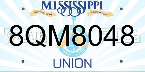 8QM8048 Mississippi License Plate