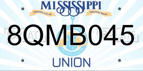 8QMB045 Mississippi License Plate