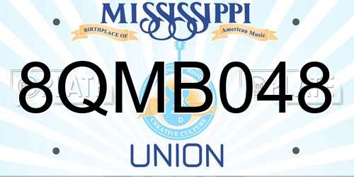 8QMB048 Mississippi License Plate