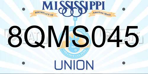8QMS045 Mississippi License Plate