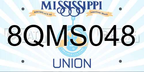 8QMS048 Mississippi License Plate