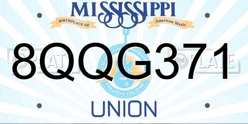 8QQG371 Mississippi License Plate