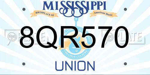 8QR570 Mississippi License Plate