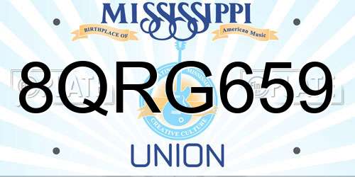 8QRG659 Mississippi License Plate