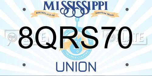 8QRS70 Mississippi License Plate