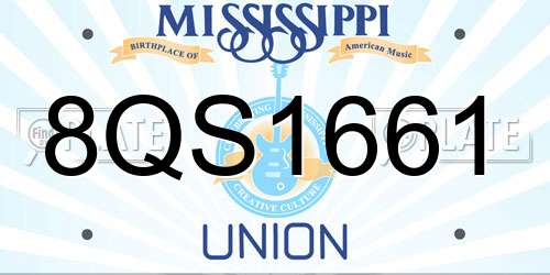 8QS1661 Mississippi License Plate
