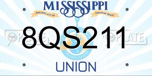 8QS211 Mississippi License Plate