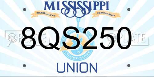 8QS250 Mississippi License Plate