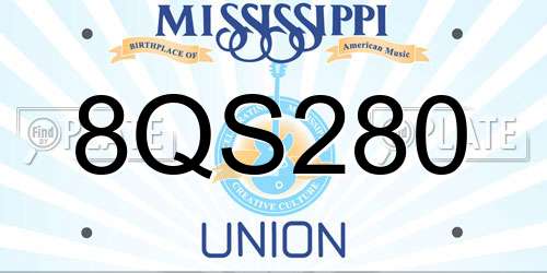 8QS280 Mississippi License Plate
