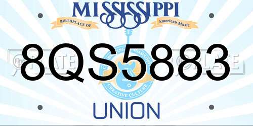 8QS5883 Mississippi License Plate