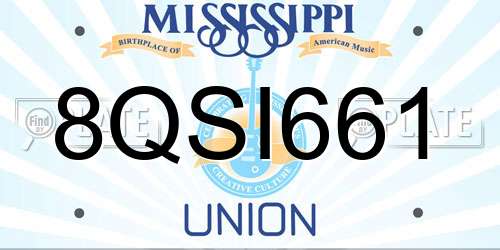 8QSI661 Mississippi License Plate