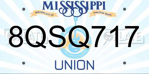 8QSQ717 Mississippi License Plate