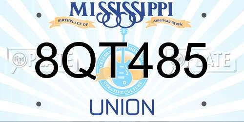 8QT485 Mississippi License Plate