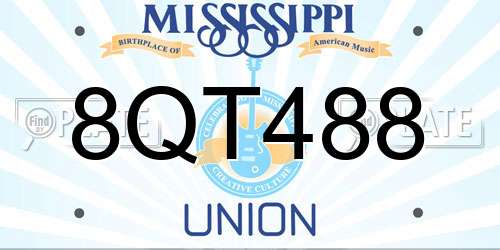 8QT488 Mississippi License Plate