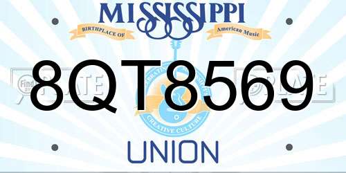 8QT8569 Mississippi License Plate