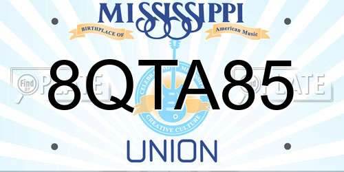 8QTA85 Mississippi License Plate