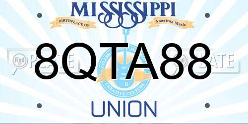 8QTA88 Mississippi License Plate