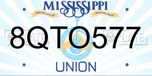 8QTO577 Mississippi License Plate