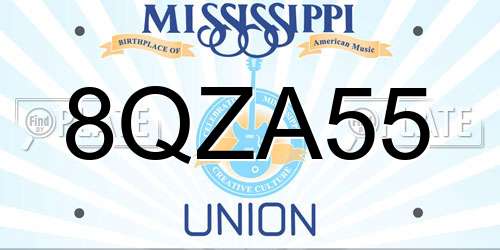 8QZA55 Mississippi License Plate