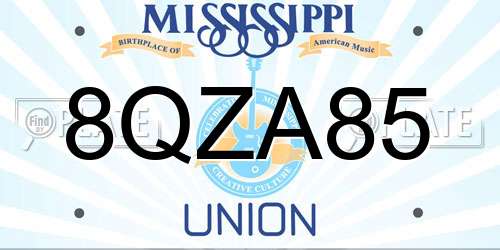 8QZA85 Mississippi License Plate