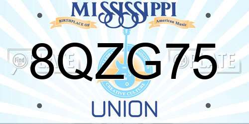 8QZG75 Mississippi License Plate