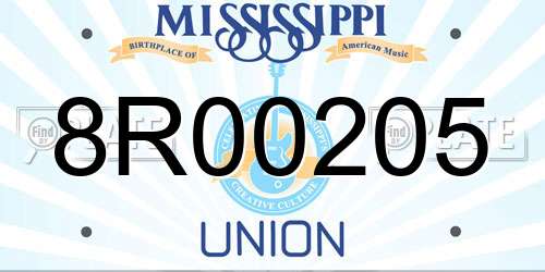8R00205 Mississippi License Plate