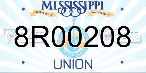 8R00208 Mississippi License Plate