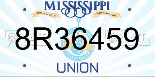 8R36459 Mississippi License Plate