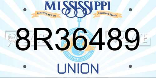 8R36489 Mississippi License Plate