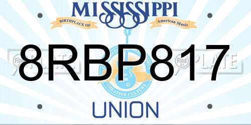 8RBP817 Mississippi License Plate
