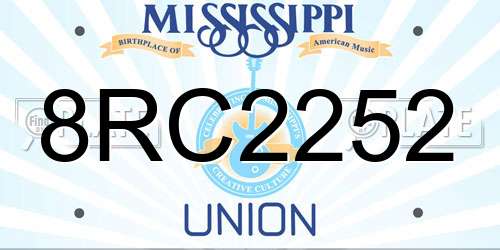 8RC2252 Mississippi License Plate