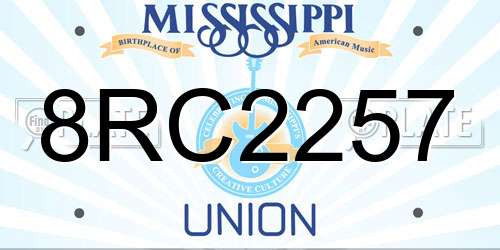 8RC2257 Mississippi License Plate