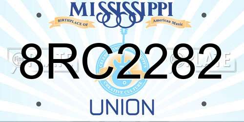 8RC2282 Mississippi License Plate