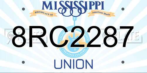 8RC2287 Mississippi License Plate