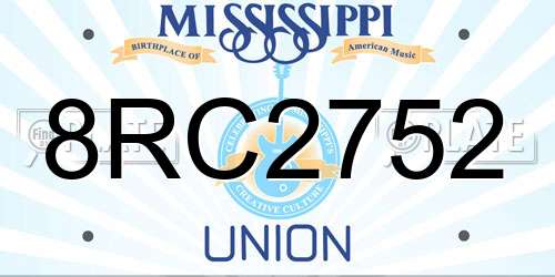 8RC2752 Mississippi License Plate