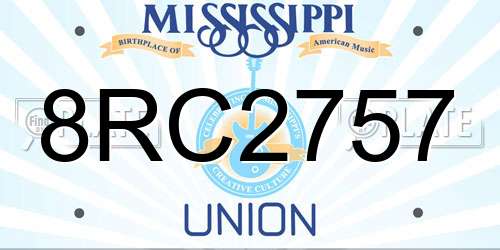 8RC2757 Mississippi License Plate