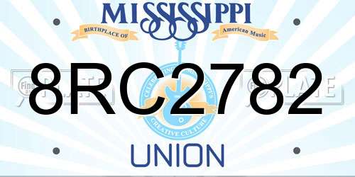 8RC2782 Mississippi License Plate