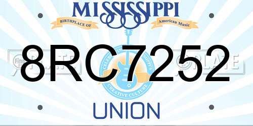 8RC7252 Mississippi License Plate