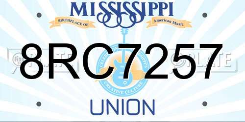 8RC7257 Mississippi License Plate