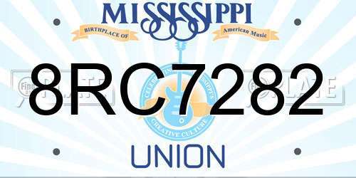 8RC7282 Mississippi License Plate