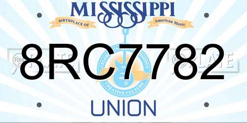 8RC7782 Mississippi License Plate