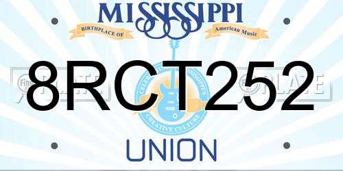 8RCT252 Mississippi License Plate
