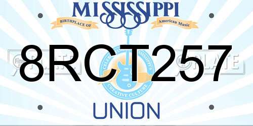 8RCT257 Mississippi License Plate