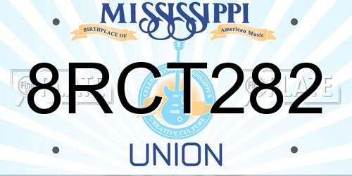 8RCT282 Mississippi License Plate