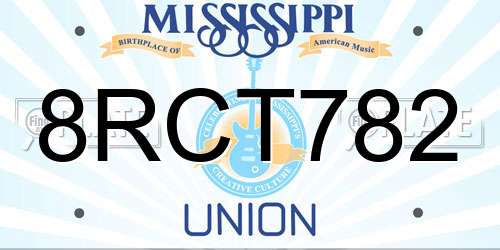 8RCT782 Mississippi License Plate