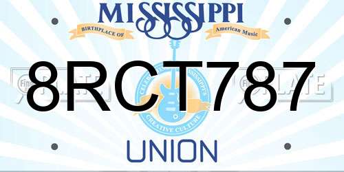 8RCT787 Mississippi License Plate